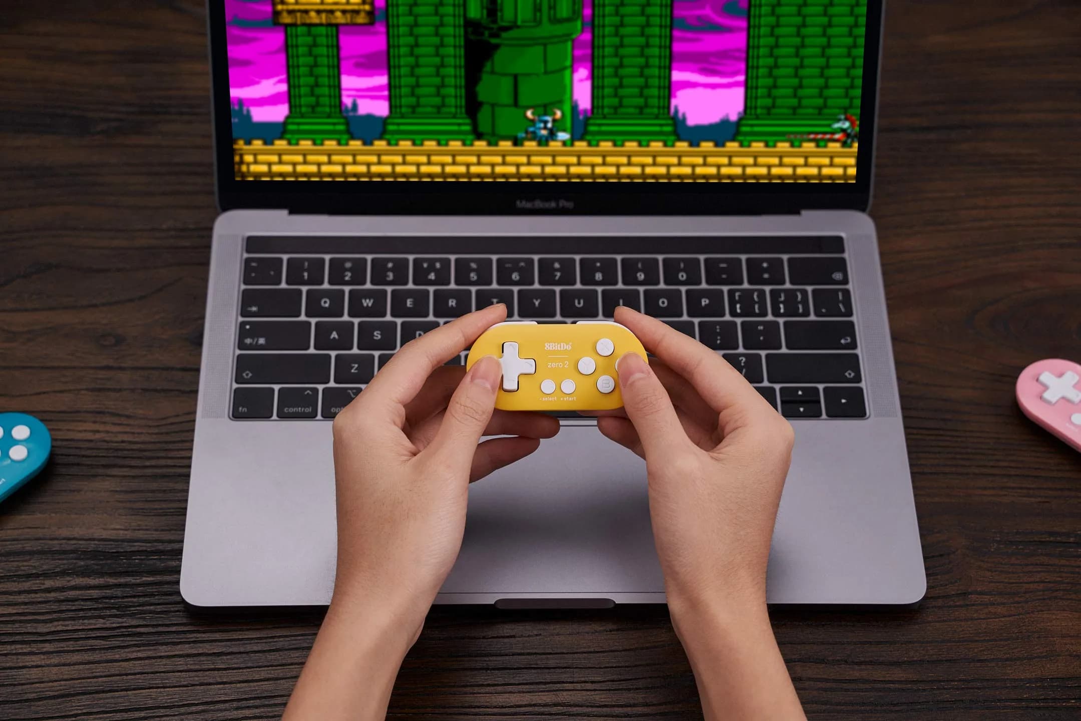 8Bitdo Zero 2 Bluetooth Gamepad Keychain Mini Controller for Switch, Windows, Android, macOS & Raspberry Pi (Yellow Edition) | 73 x 38 x 14.7 mm - view 8