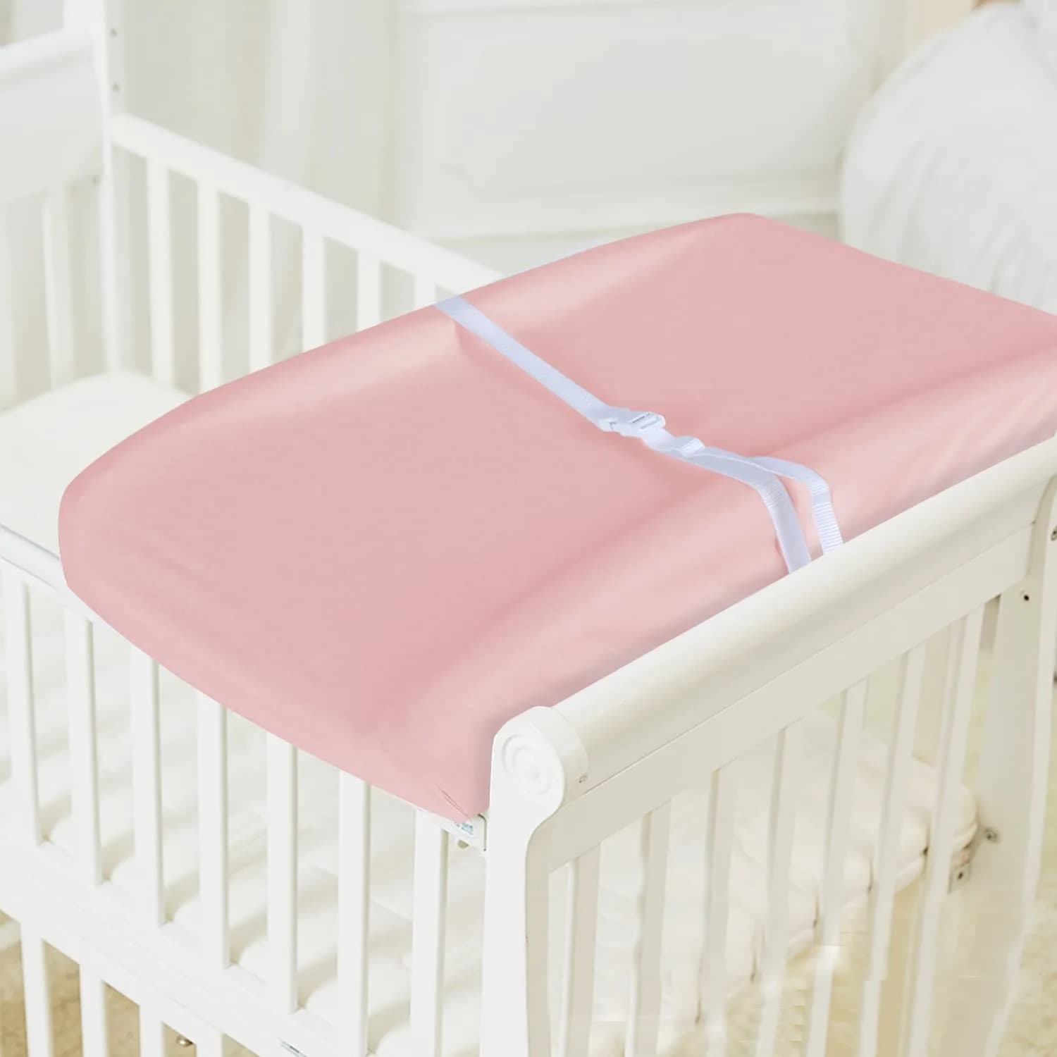 Moonsea Pink Cotton Changing Pad Cover 2 Pack 81cm x 41cm (32" x 16") | Soft Breathable Organic Cotton for Baby Girls - view 5
