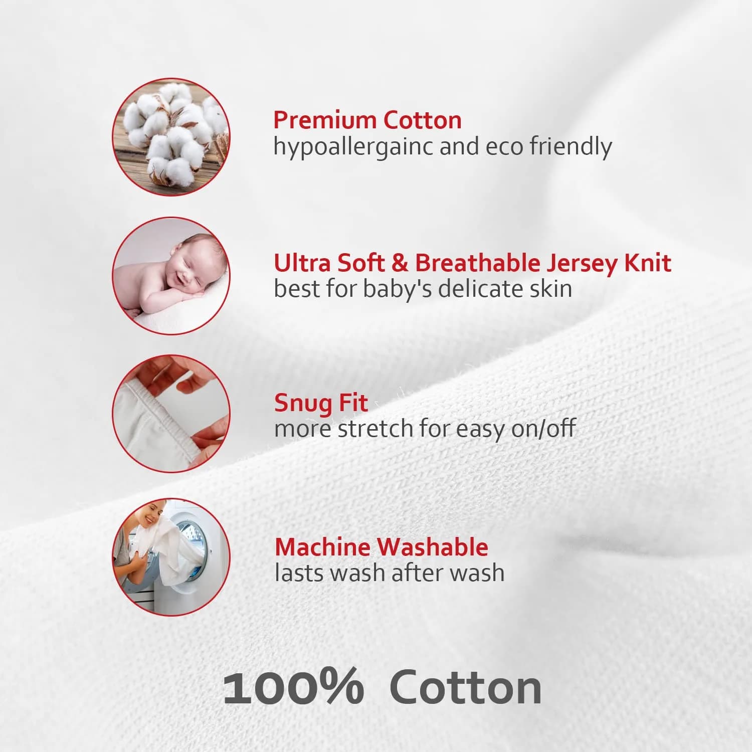 Moonsea Pink Cotton Changing Pad Cover 2 Pack 81cm x 41cm (32" x 16") | Soft Breathable Organic Cotton for Baby Girls - view 3