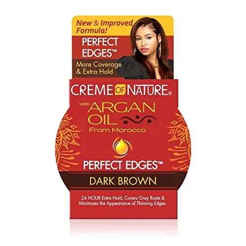 Creme of Nature Argan Oil From Morocco Perfect Edges, Dark Brown, 2.25 oz | 24-Hour Firm Hold & Color Coverage thumbnail 1