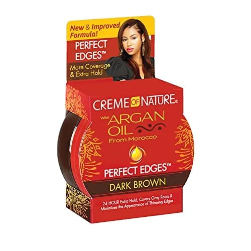 Creme of Nature Argan Oil From Morocco Perfect Edges, Dark Brown, 2.25 oz | 24-Hour Firm Hold & Color Coverage thumbnail 2