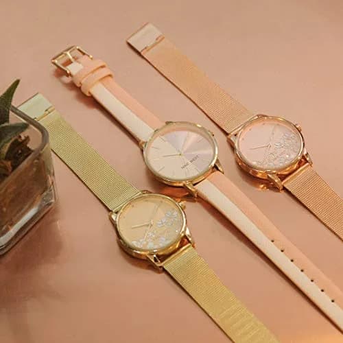 Nine West Women's Bracelet Watch 35mm Gold Mesh | Floral Dial, Quartz Movement thumbnail 3