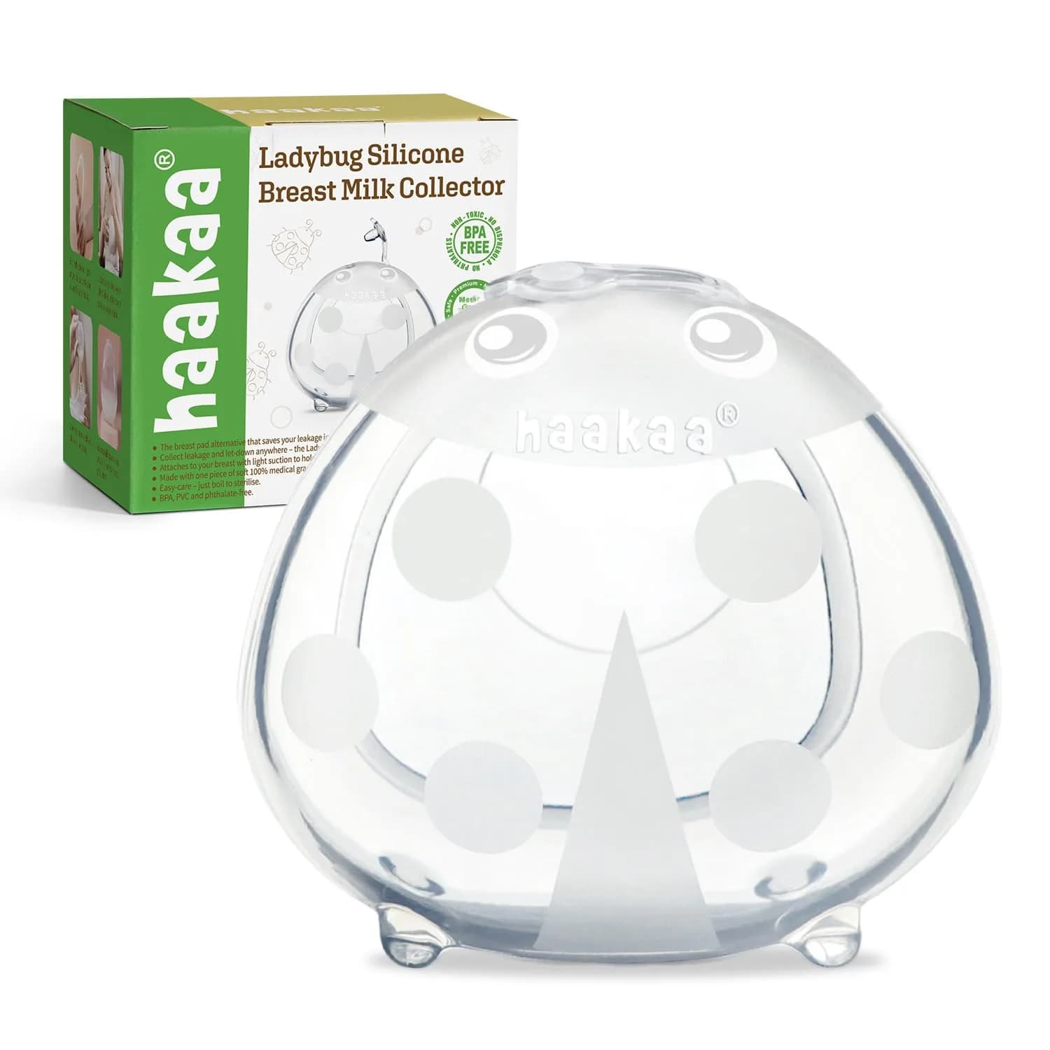 haakaa Ladybug Silicone Breast Milk Collector & Sore Nipple Protector, 75ml (2.5oz) | Passive Leakage Saver - main product image