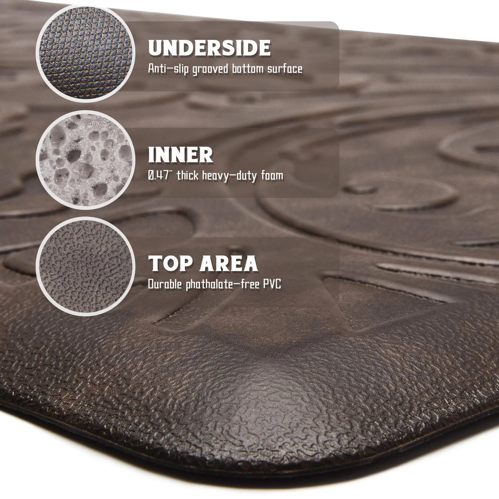 KMAT Anti-Fatigue Kitchen Mat 30" x 20" (76cm x 51cm) | Cushioned Comfort for Home & Office - view 3
