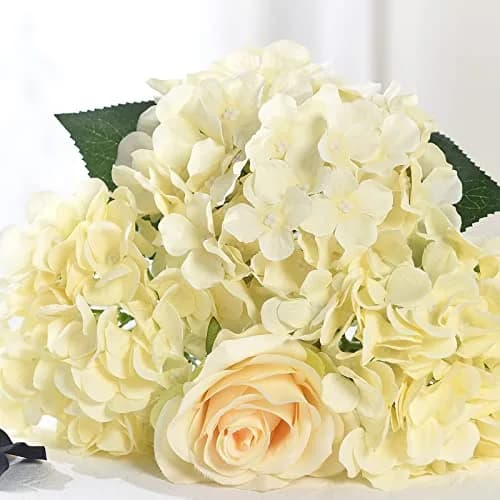 LUSHIDI Silk Hydrangea Heads with Stems 10PCS | Elegant Artificial Flowers for Wedding & Home Decor thumbnail 5