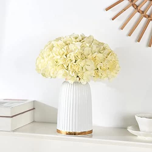 LUSHIDI Silk Hydrangea Heads with Stems 10PCS | Elegant Artificial Flowers for Wedding & Home Decor thumbnail 2