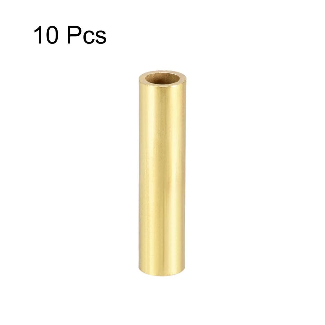 uxcell Brass Round Tube 7mm OD 1mm Wall Thickness 30mm Length Seamless Pipe Tubing (10 Pcs) | DIY Crafts & Macrame Holders - view 2