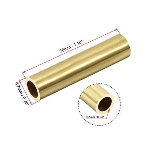 uxcell Brass Round Tube 7mm OD 1mm Wall Thickness 30mm Length Seamless Pipe Tubing (10 Pcs) | DIY Crafts & Macrame Holders thumbnail 3