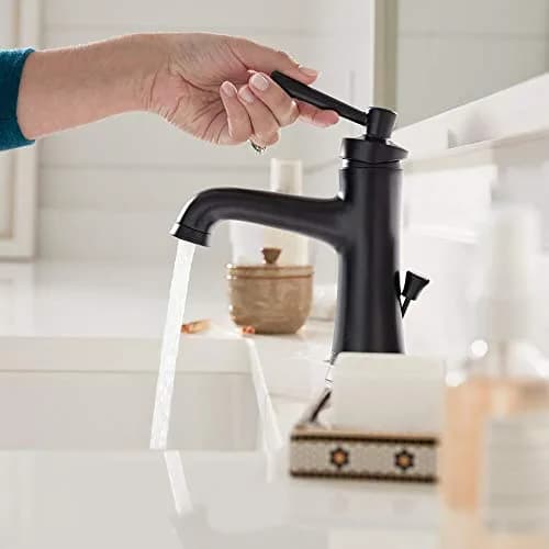 hansgrohe Joleena Single-Hole Bathroom Faucet with Pop-Up Drain, 19.7 cm (7.75 Inches) Tall, Matte Black | 1.2 GPM Water Saving thumbnail 2