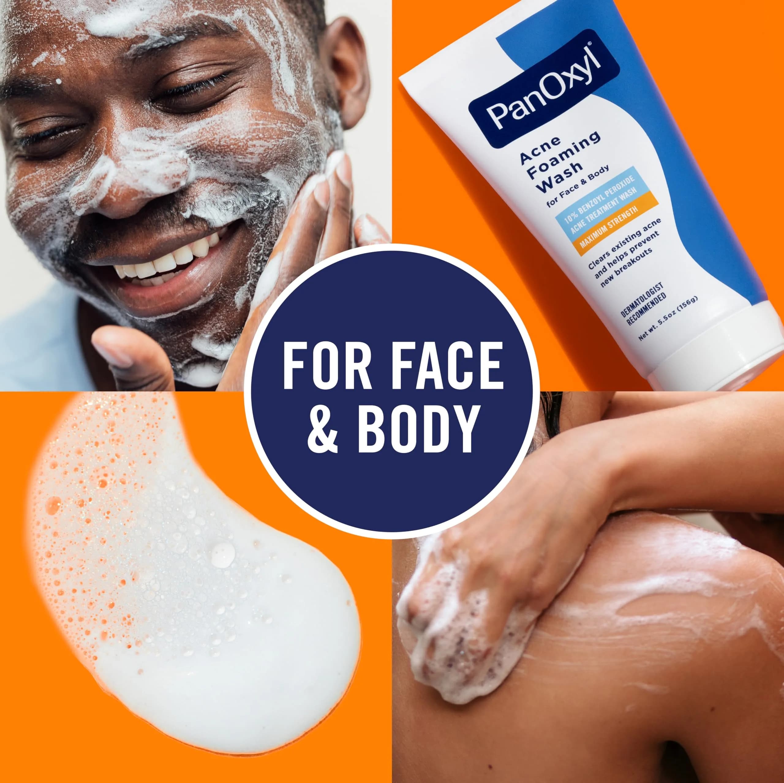 PanOxyl Acne Foaming Wash Benzoyl Peroxide 10% Maximum Strength Antimicrobial, 5.5 oz (156 g) | Kills Acne-Causing Bacteria on Contact - view 5