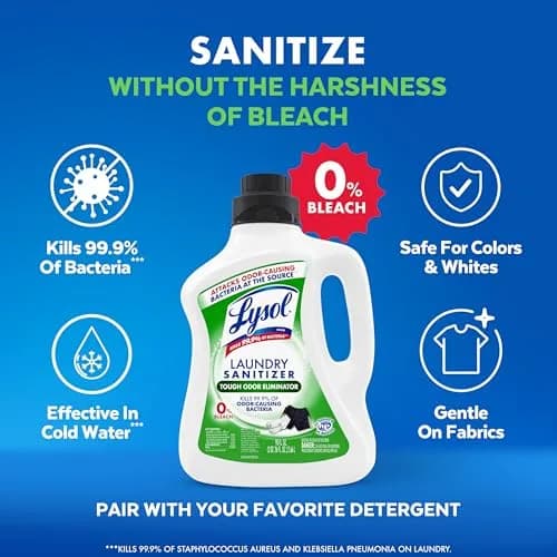 Lysol Tough Odor Eliminator Laundry Sanitizer Liquid 2663ml (90 Fl Oz) | Kills 99.9% Bacteria thumbnail 5