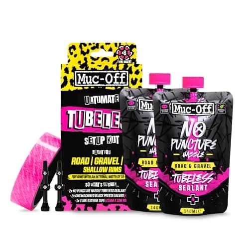 Muc-Off Ultimate Tubeless Setup Kit, Road/Gravel, 21mm Tape, 44mm Valve | Complete Bike Tubeless Conversion thumbnail 1