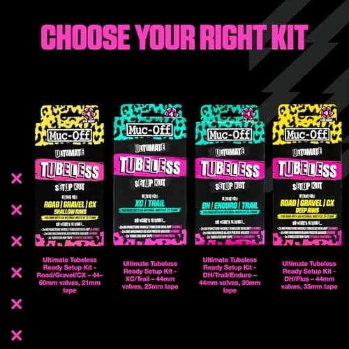 Muc-Off Ultimate Tubeless Setup Kit, Road/Gravel, 21mm Tape, 44mm Valve | Complete Bike Tubeless Conversion thumbnail 7