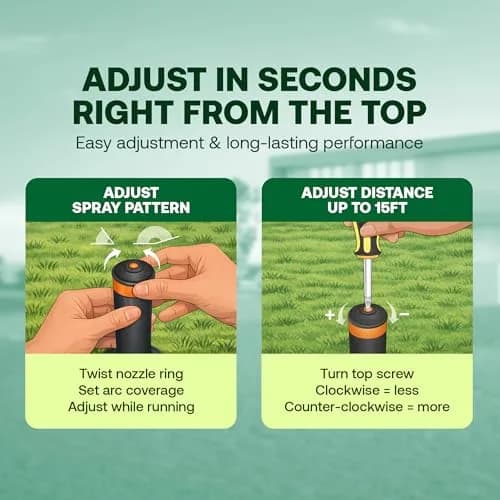 Rain Bird 1804VAN 1800 Series Professional Pop-Up Sprinkler Head 4 Inch (10.16 cm) | 5-Pack, Adjustable 0-360 Degree Arc Nozzle Pattern, Up to 15 Ft Spray Distance thumbnail 4