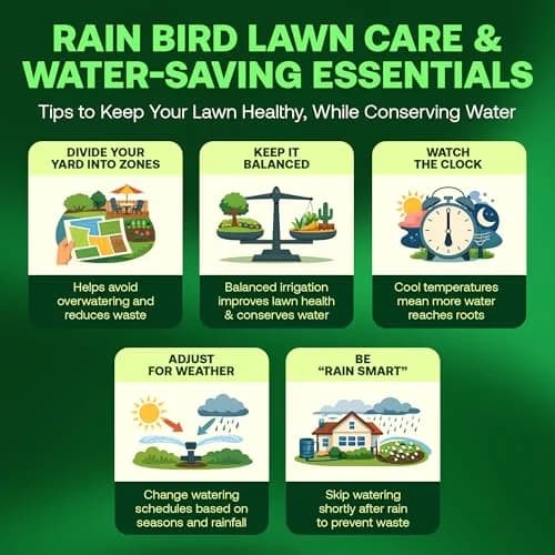 Rain Bird 1804VAN 1800 Series Professional Pop-Up Sprinkler Head 4 Inch (10.16 cm) | 5-Pack, Adjustable 0-360 Degree Arc Nozzle Pattern, Up to 15 Ft Spray Distance thumbnail 7