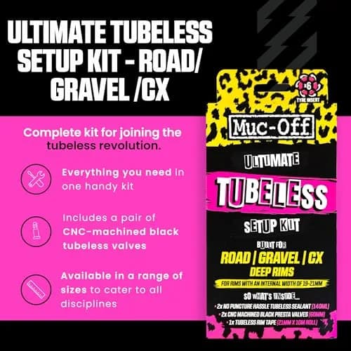 Muc-Off Ultimate Tubeless Setup Kit, Road/Gravel/CX, 60mm | Complete Tubeless Conversion Solution thumbnail 2