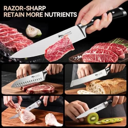 MAD SHARK Kitchen Knife Set 5 Piece | High Carbon German Steel, Ergonomic Handles, Dishwasher Safe thumbnail 3