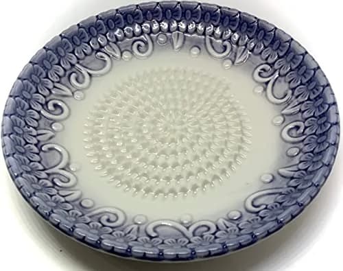 BonCera Premium Ceramic Garlic Grater Plate Set 13.3cm (5.25 Inch) Diameter | Purple Embossed All-in-One 4-Piece Set thumbnail 2