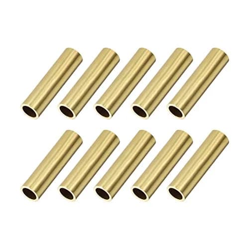 uxcell Brass Round Tube 8mm OD 1mm Wall 30mm Length Seamless Pipe Tubing | 10 Pcs for DIY Crafts thumbnail 1