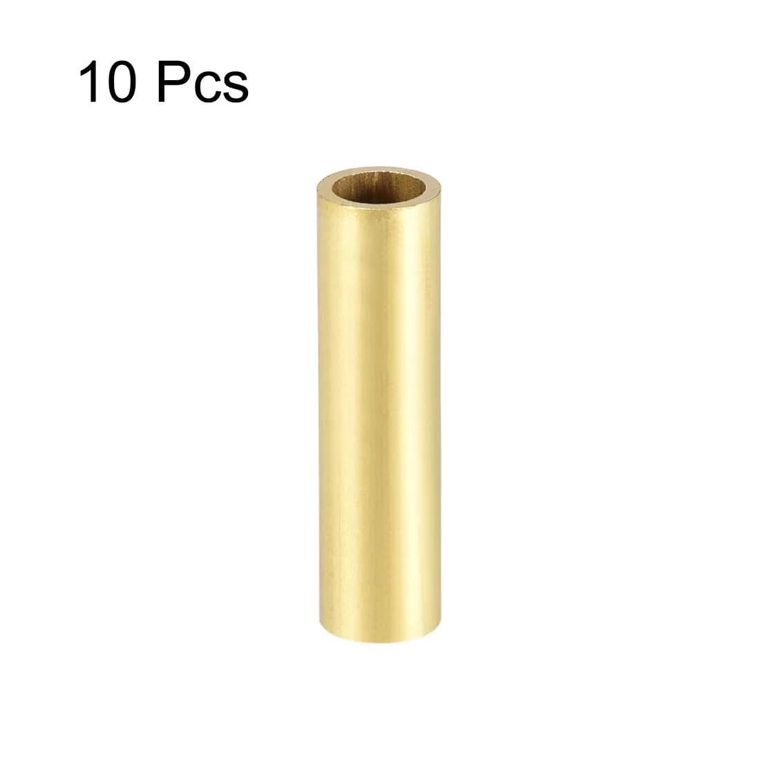 uxcell Brass Round Tube 8mm OD 1mm Wall 30mm Length Seamless Pipe Tubing | 10 Pcs for DIY Crafts - view 2