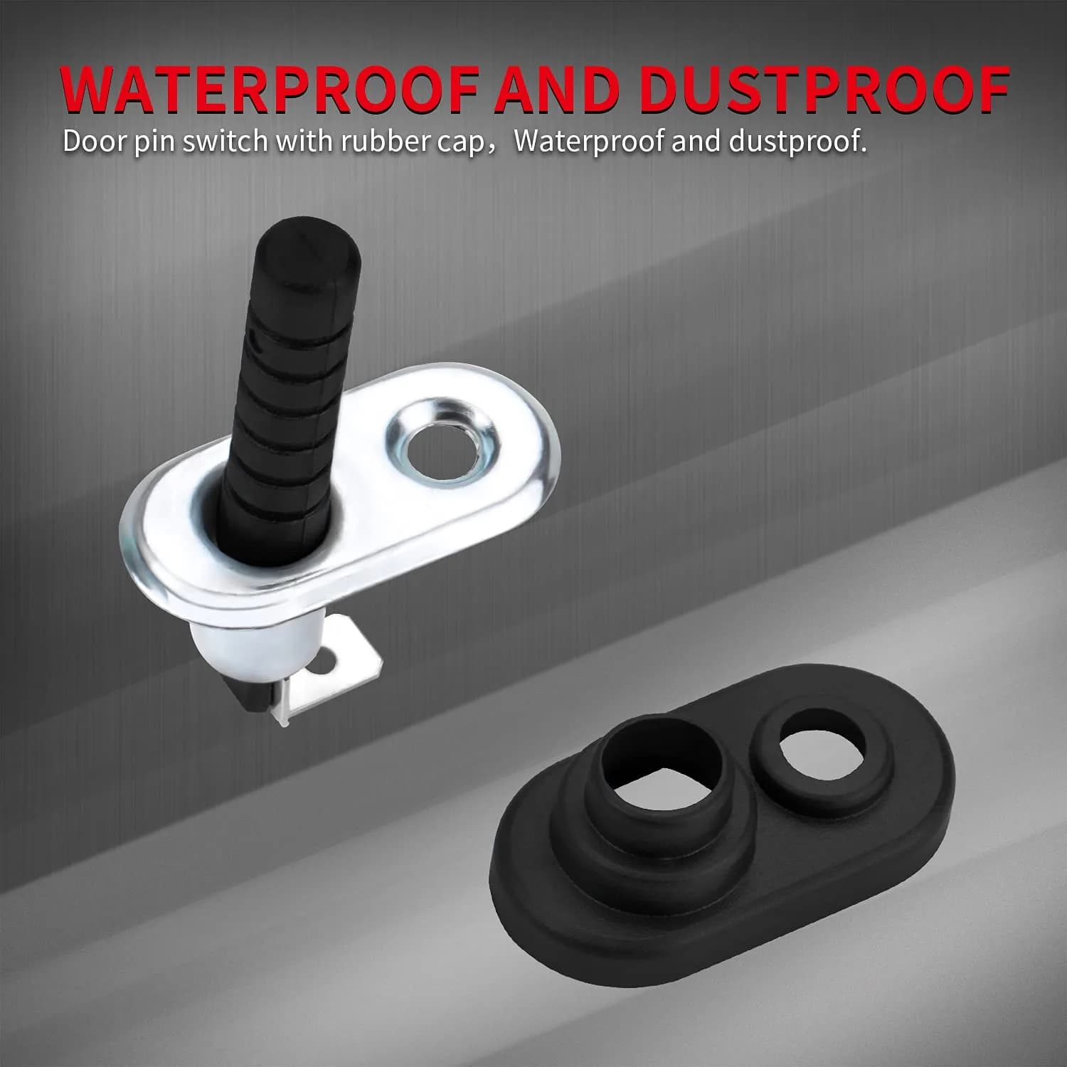 DAIERTEK 3-Pack 12V Door Pin Switch with Rubber Boot | Nickel Plated, 20A, Momentary ON/OFF thumbnail 3