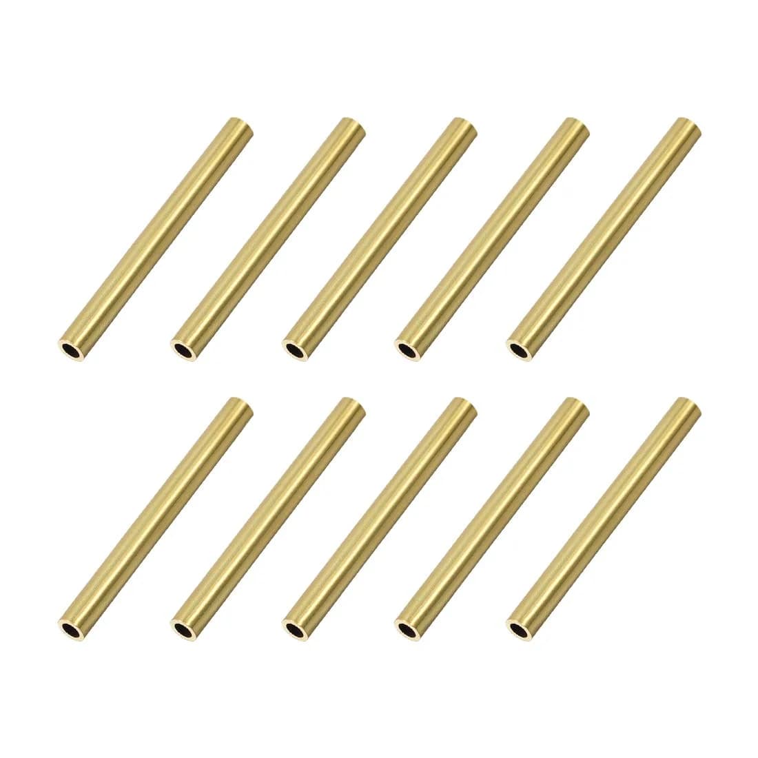 uxcell Brass Round Tube 3mm OD 0.5mm Wall 30mm Length | Seamless Pipe for DIY Crafts (10 Pcs) - main product image