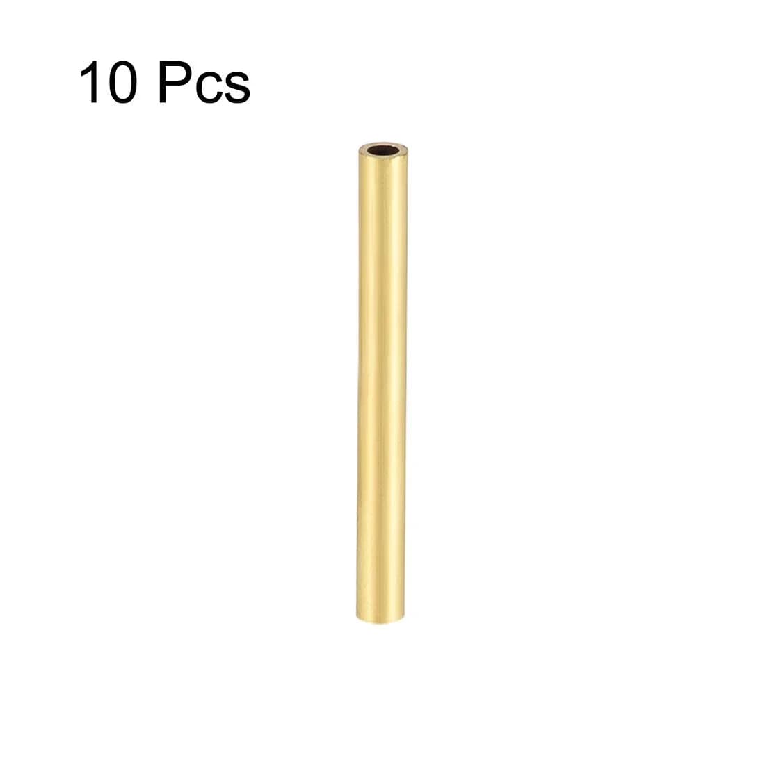 uxcell Brass Round Tube 3mm OD 0.5mm Wall 30mm Length | Seamless Pipe for DIY Crafts (10 Pcs) - view 2
