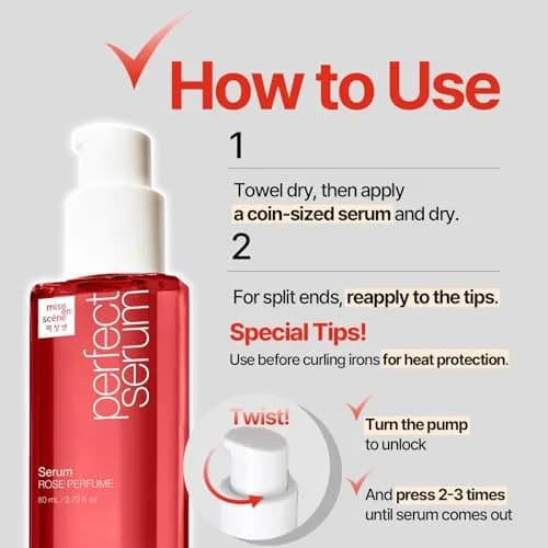 Mise En Scene Perfect Rose Perfume Serum 80ml (2.70 Fl Oz) | Korean Hair Care Heat Protectant thumbnail 5