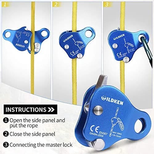 WILDKEN Climbing Ascender Fall Protection Belay Device 7.8cm | Rope Grab for Rock Climbing & Rescue thumbnail 5