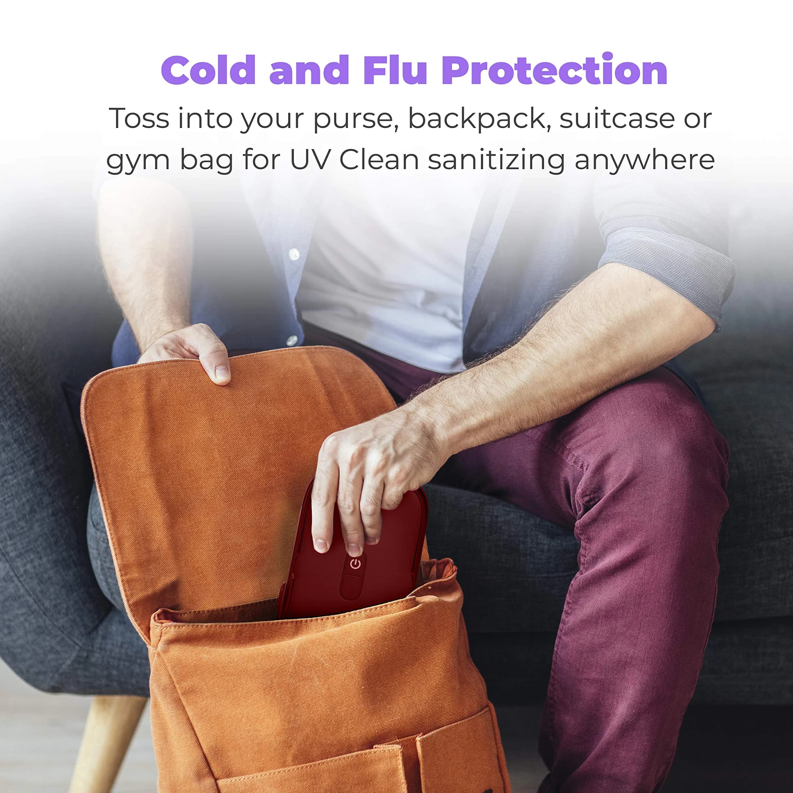 Homedics UV Clean Phone Sanitizer Red | Kills 99.9% Bacteria & Viruses - view 7