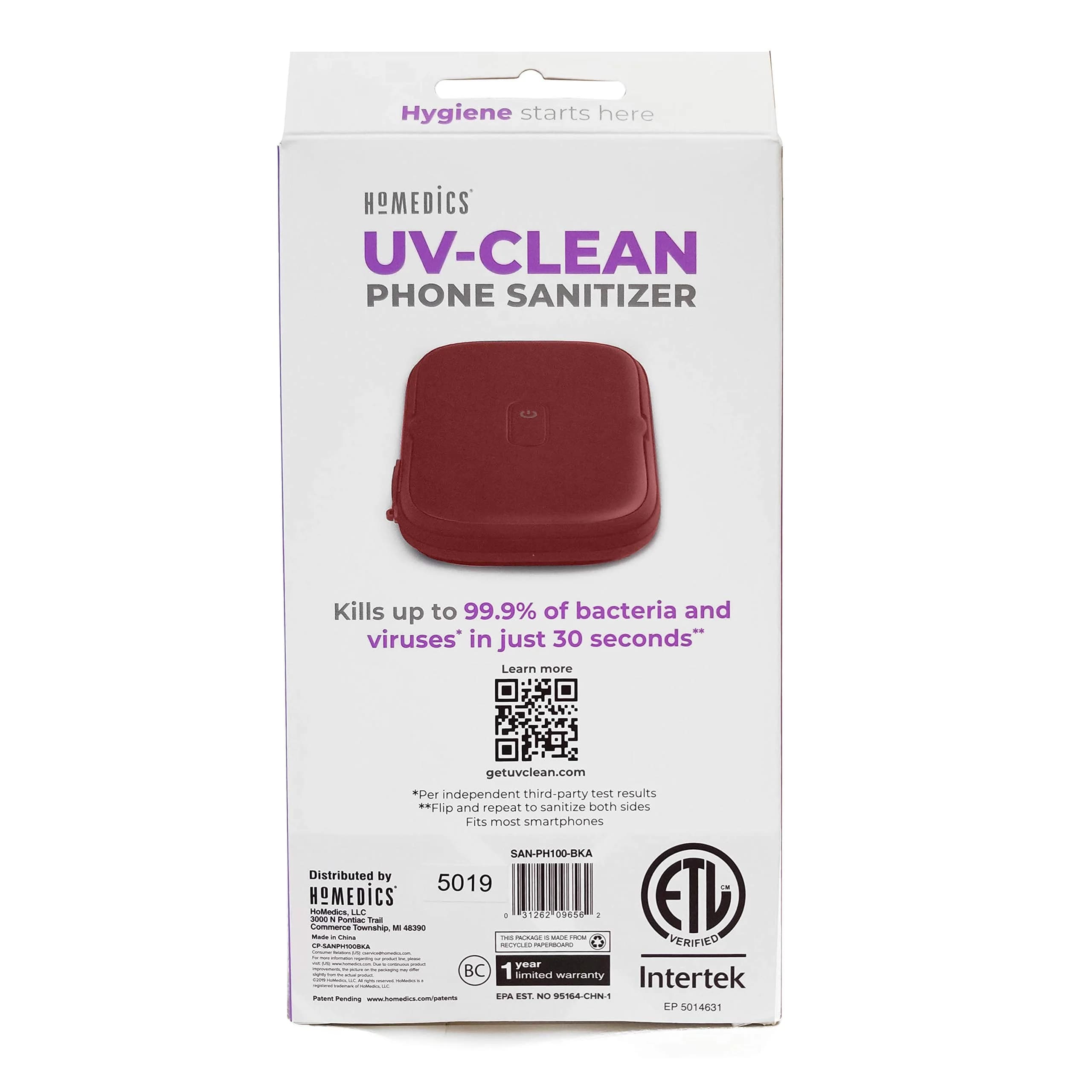 Homedics UV Clean Phone Sanitizer Red | Kills 99.9% Bacteria & Viruses - view 8