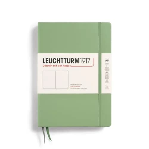 LEUCHTTURM1917 Notebook Hardcover Medium A5-251 Pages Sage Plain | Classic German Design for Writers thumbnail 1