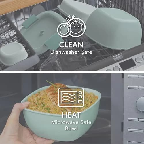 Bentgo Salad Container, Lunch Bowl with 4-Compartment Toppings Tray, 1.9 L (54 oz) | Leak-Proof Dressing Container, Reusable Fork, BPA-Free, Microwave & Dishwasher Safe thumbnail 5