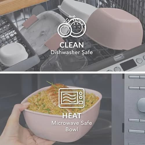Bentgo Salad Container Lunch Bowl with 4-Compartment Toppings Tray, 1960ml (54 oz) | Leak-Proof Dressing Container, Reusable Fork, BPA-Free, Microwave & Dishwasher Safe thumbnail 5