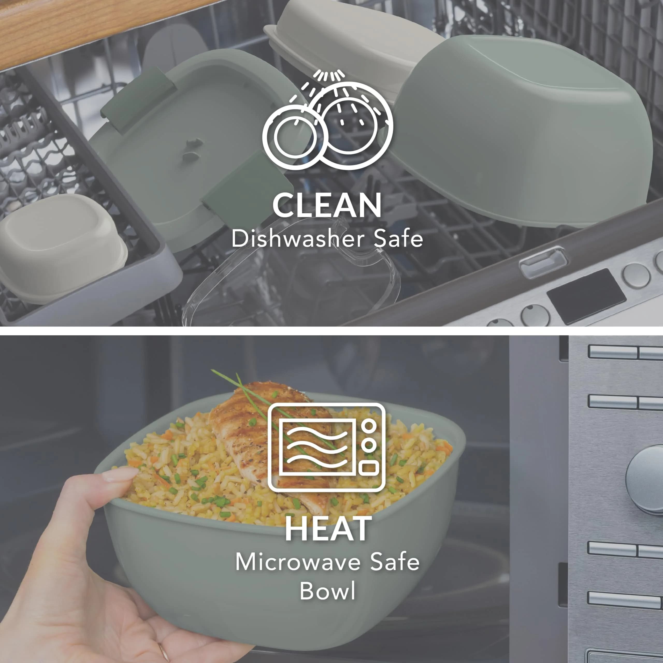 Bentgo Salad Container, Lunch Bowl with 4-Compartment Toppings Tray, 1531 ml (54 oz) | Leak-Proof Dressing Container, Reusable Fork, BPA-Free, Microwave & Dishwasher Safe - view 5