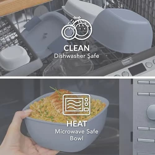 Bentgo Salad Container Lunch Bowl with 4-Compartment Toppings Tray 1.9L (54 oz) | Leak-Proof Sauce Container & Reusable Fork Included thumbnail 5