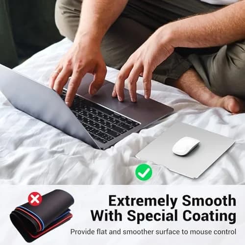 HONKID Metal Aluminum Mouse Pad for Magic Mouse 9.45 x 7.87 Inch Silver | Precise Control & Durable Aluminum thumbnail 3