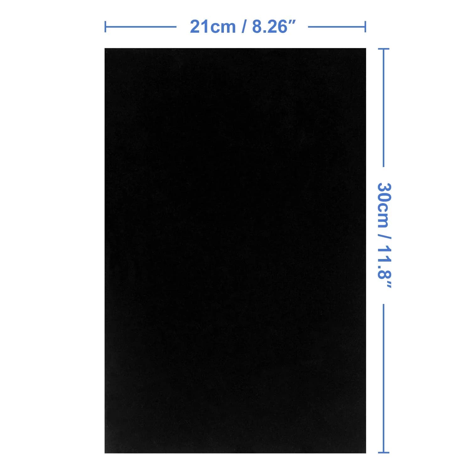 Thyores Black Felt Sheets 15PCS A4 Size (21cm x 30cm) | Self-Adhesive Velvet Fabric for DIY Crafts - view 2