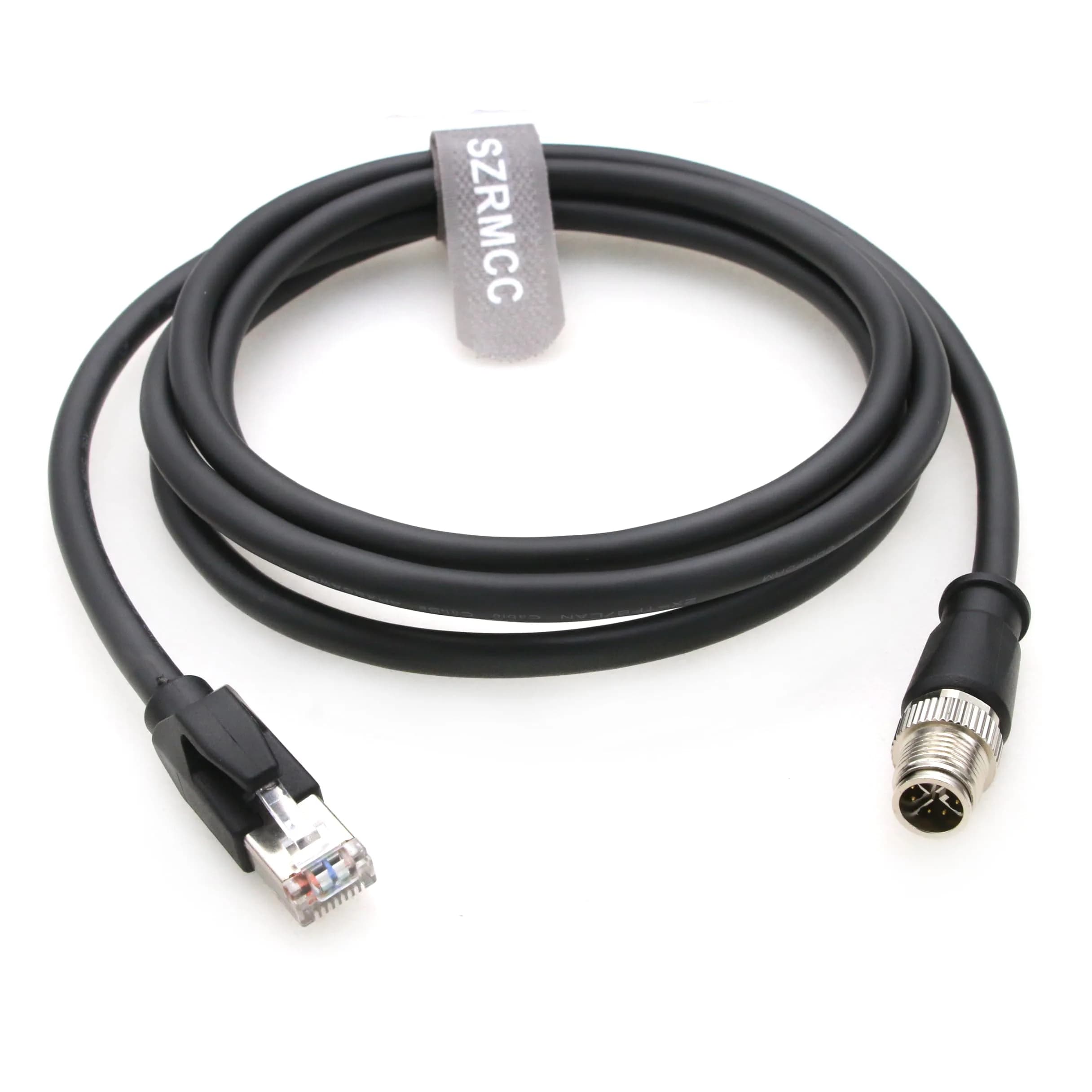 SZRMCC M12 8 Pin X-Code to RJ45 Ethernet Cable 5m (16.4ft) | Industrial Gigabit Shielded Waterproof Network Cable