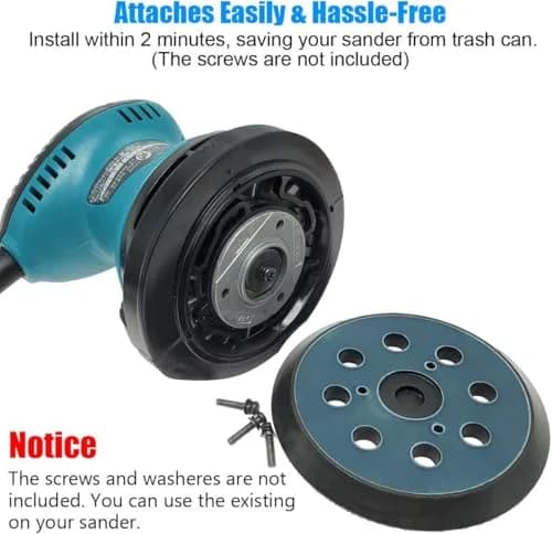 Tockrop 5" Hook and Loop Replacement Sander Pad | Universal Fit for Makita Sanders & 8-Hole Dust Extraction thumbnail 4