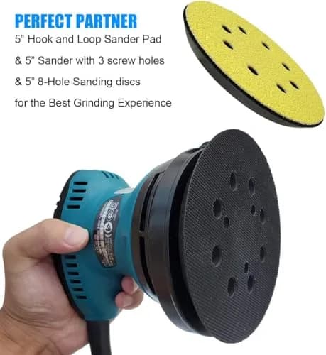 Tockrop 5" Hook and Loop Replacement Sander Pad | Universal Fit for Makita Sanders & 8-Hole Dust Extraction thumbnail 5