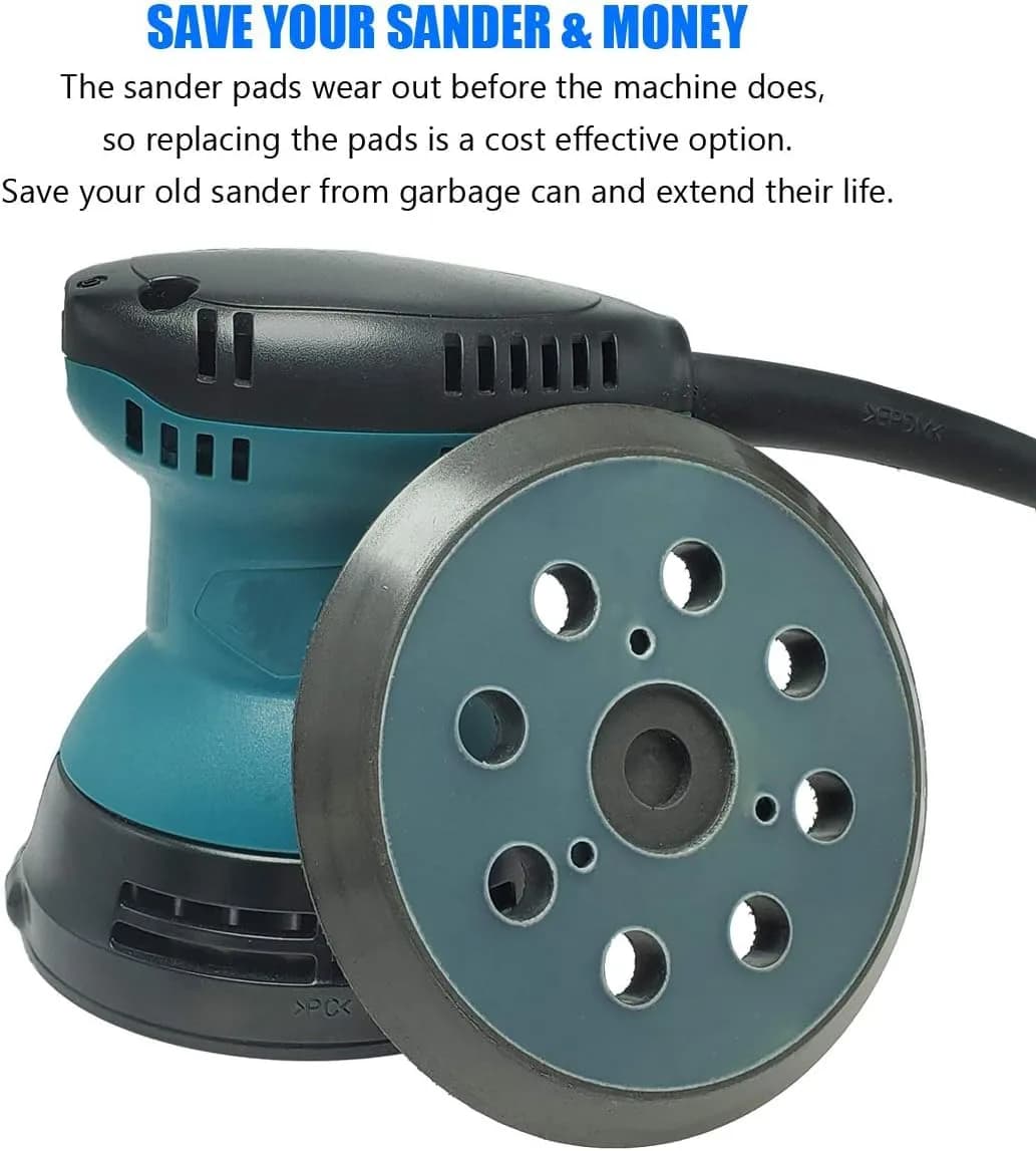 Tockrop 5" Hook and Loop Replacement Sander Pad | Universal Fit for Makita Sanders & 8-Hole Dust Extraction - view 6