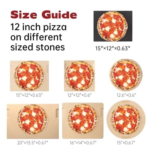 ROCKSHEAT 15" x 12" Black Glazed Pizza Stone | Cordierite Baking Stone for Oven Grill thumbnail 3