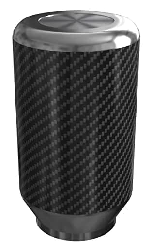 ICBEAMER Silver Aluminum w/ 100% Real Carbon Fiber 2.5" Shift Knob for Buttonless Automatic and 4, 5 and 6 Speed Manual Transmission Vehicles, Carbon Fiber Grip, Black Top and Bottom | Universal Fit, Durable, Stylish thumbnail 7
