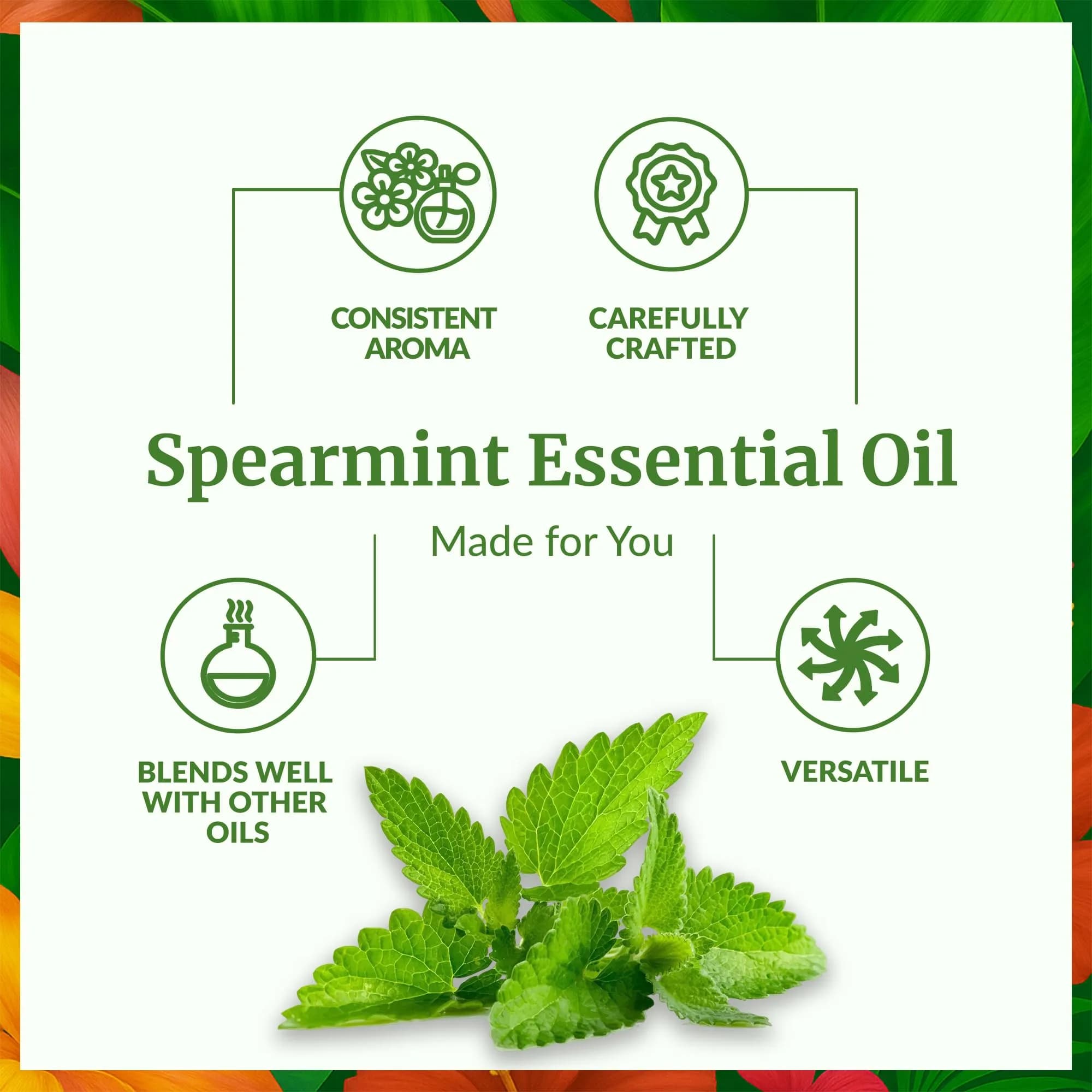 SVA ORGANICS Spearmint Essential Oil 118 ml (4 Fl Oz) | Fresh Minty Aroma for Diffuser & DIY - view 3