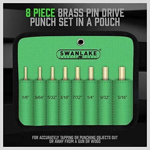 SWANLAKE 8-Piece Brass Punch Set 3.15" Length | Non-Marring Precision Tool for Delicate Repairs thumbnail 2