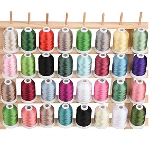 Simthread Polyester Embroidery Thread Kit 32 Assorted Colors 500M | Bright, Durable & Fast Color Fastness thumbnail 2