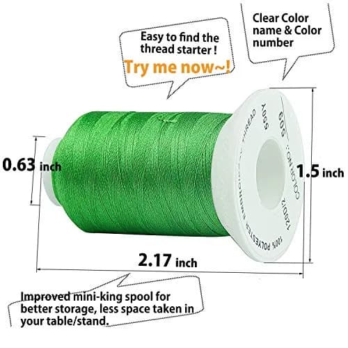 Simthread Polyester Embroidery Thread Kit 32 Assorted Colors 500M | Bright, Durable & Fast Color Fastness thumbnail 3