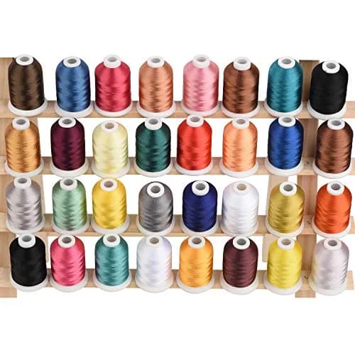 Simthread Polyester Embroidery Thread Kit 32 Colors | 40 Weight, 500M (550Y) for All Projects thumbnail 2