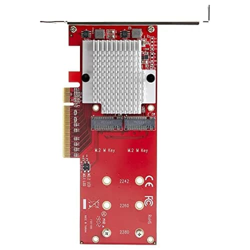 StarTech.com Dual M.2 PCIe SSD Adapter x8/x16 NVMe/AHCI PCIe 3.0 (PEX8M2E2) | 2x M.2 NVMe SSDs, 2242/2260/2280, No bifurcation required, Software RAID 0/1/span/JBOD, Up to 3GB/s, Mac and PC thumbnail 5